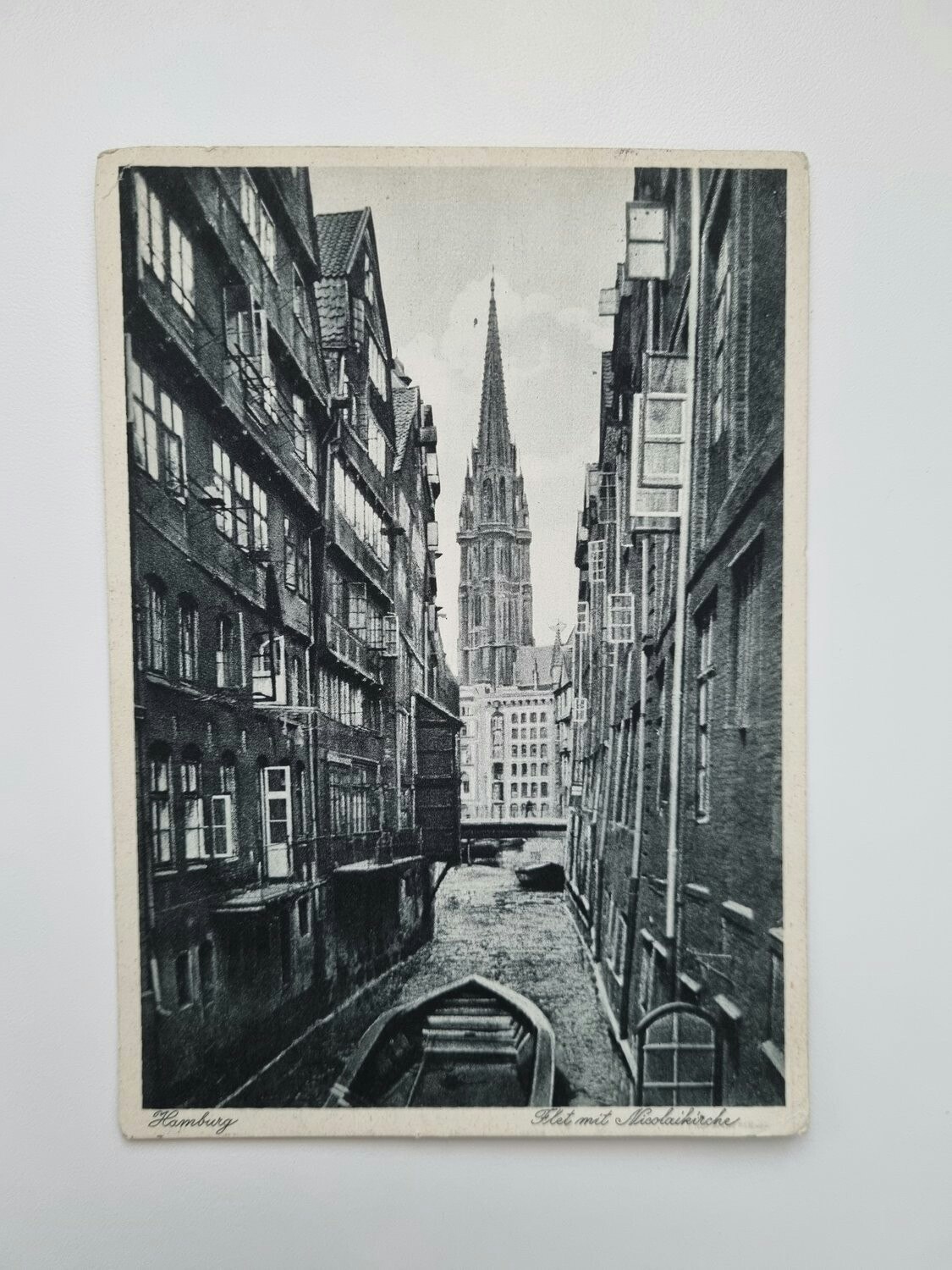 Äldre vykort Hamburg Flat mit Nikolaikirche