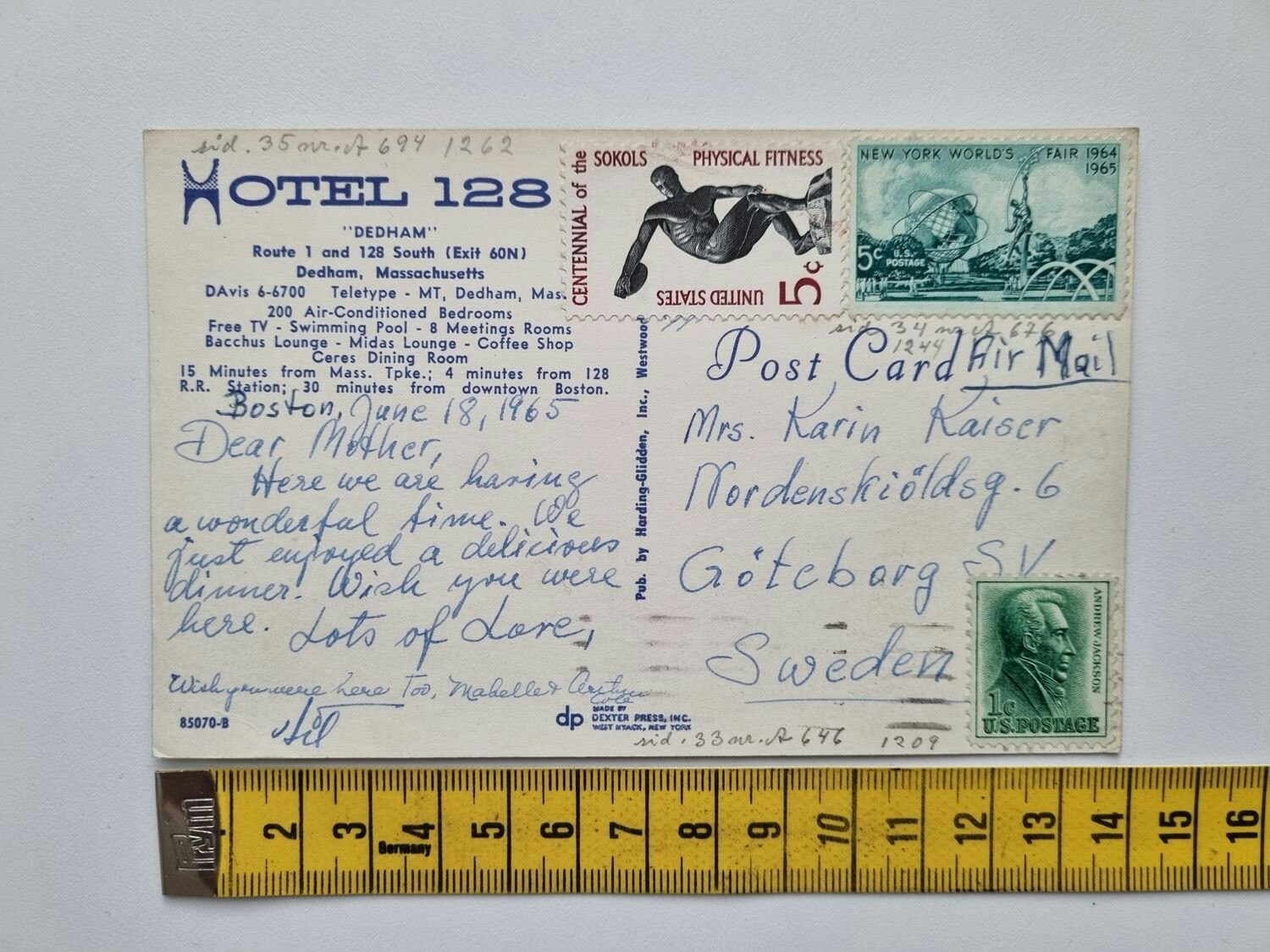 Äldre vykort HOTEL 128