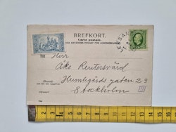 Vykort Folksamling utanför Leksands Kyrka en söndagsmorgon, 1903