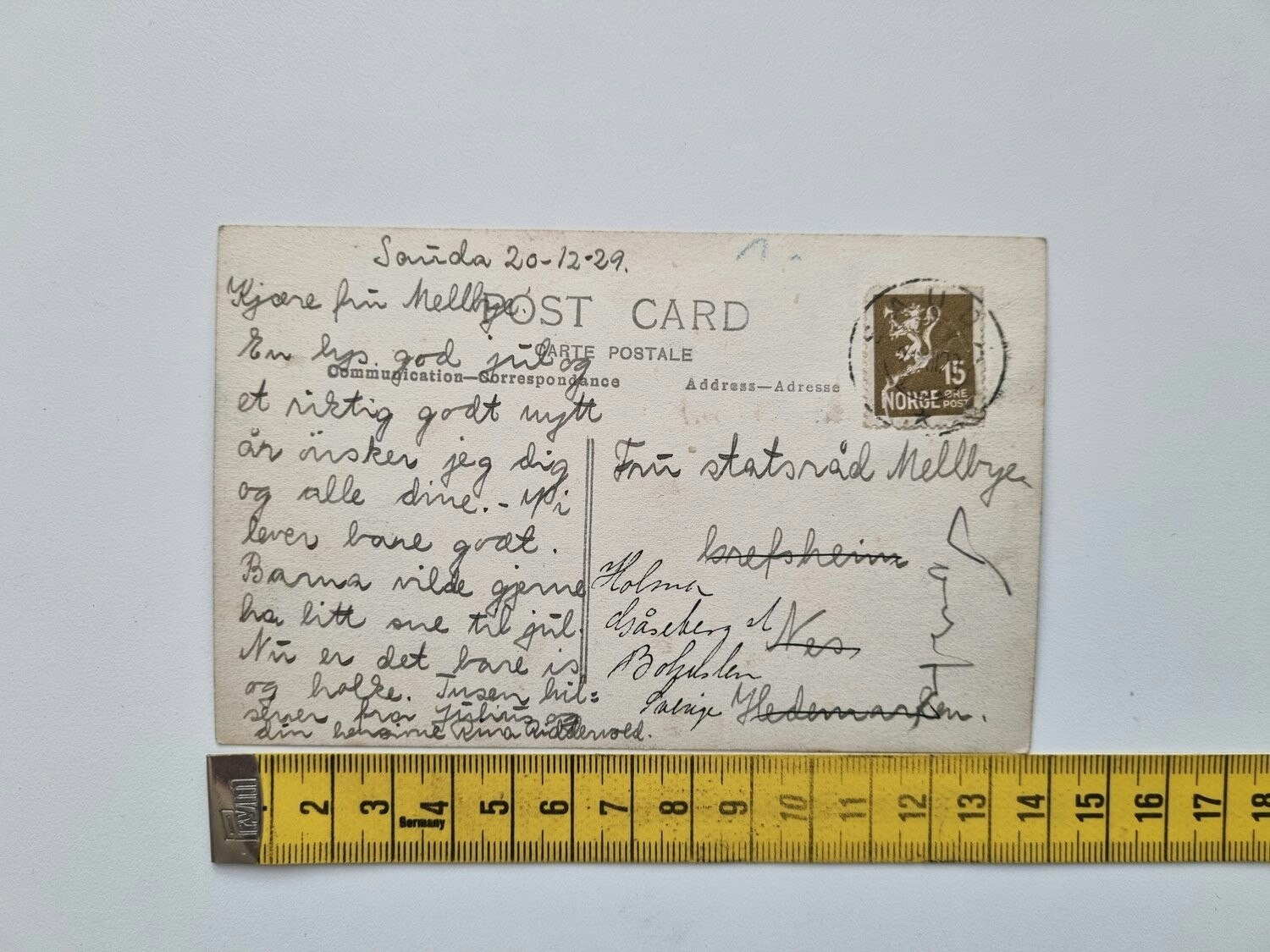 Vykort daterad 1929