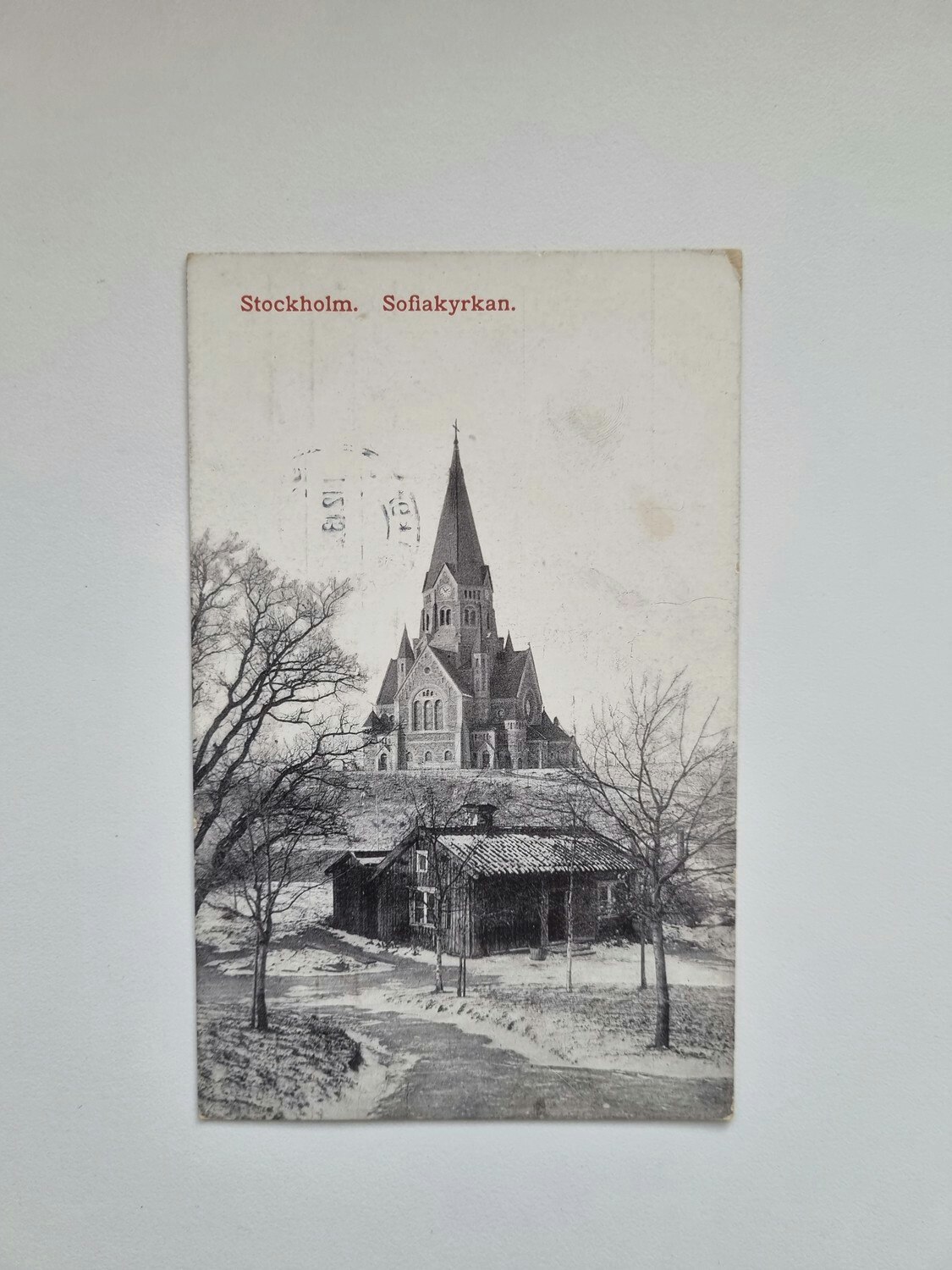 Vykort Stockholm Sofiakyrkan, 1913