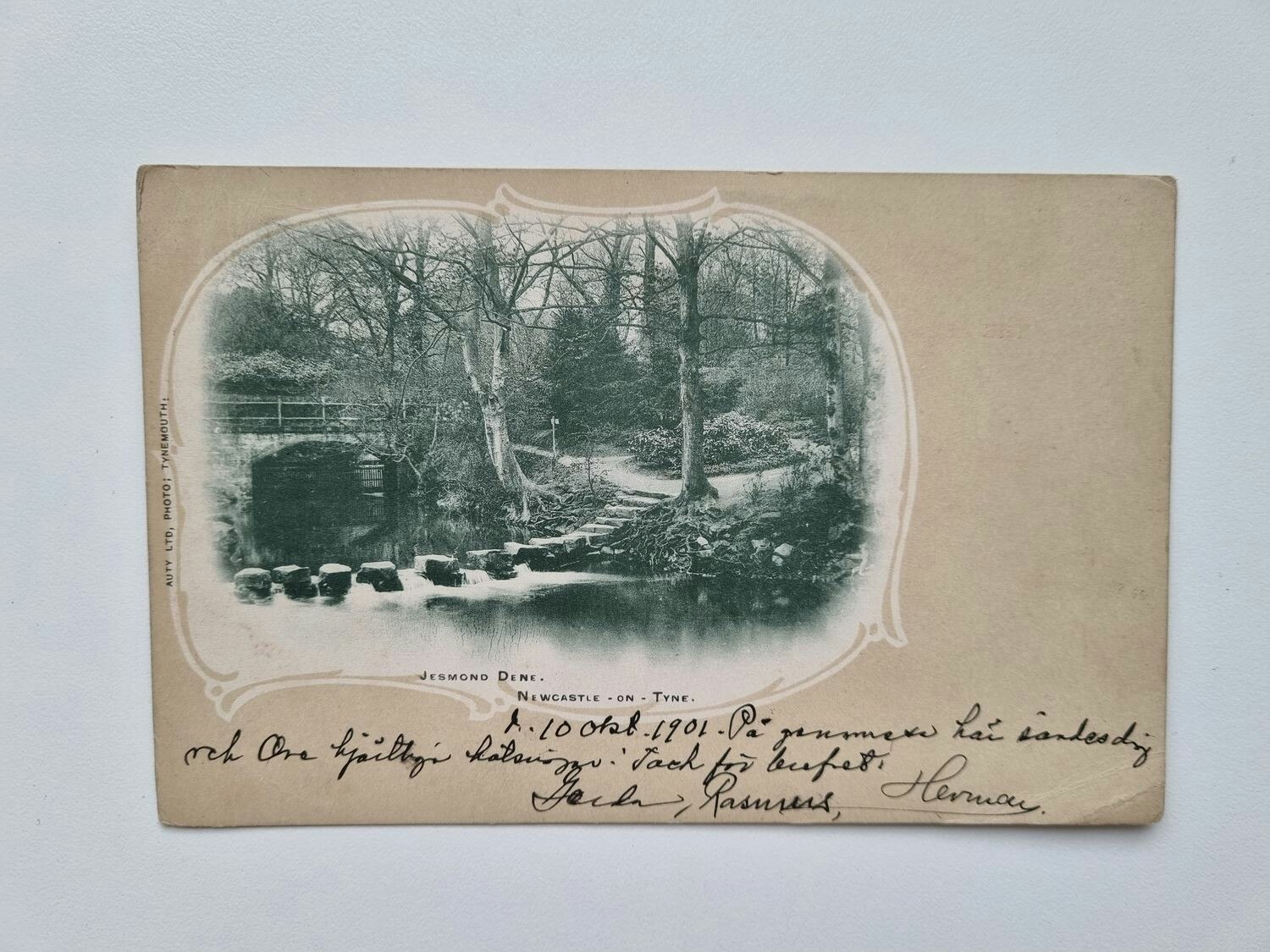 Vykort England. Jesmond Dene, Newcastle upon Tyne 1901