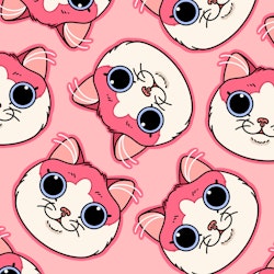 Rosa katt - sticker