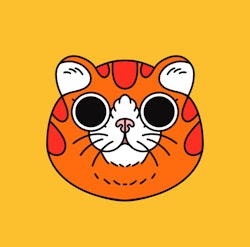 Orange katt - sticker