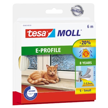 TÄTLIST E-LIST VIT 6M TESA – Självhäftande EPDM-gummilist för effektiv tätning
