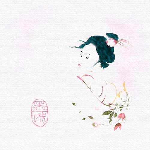 Geisha  (ferdig innrammet)