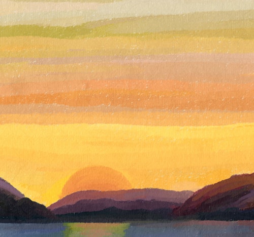 Solgløtt i Nord (ferdig innrammet)