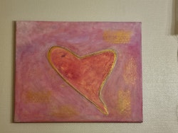 Krackelerings Hjärta Rosa 50x40 cm