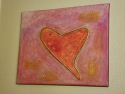 Krackelerings Hjärta Rosa 50x40 cm