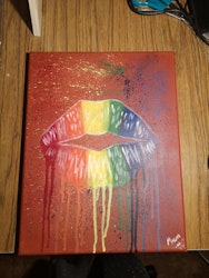 ​Drippy Rainbow Lips 27x35cm