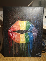Rainbow Lips Svart 27x35 cm