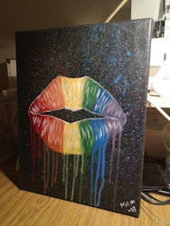 Rainbow Lips Svart 27x35 cm