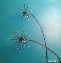 Abstrakt Maskroser 30x30cm