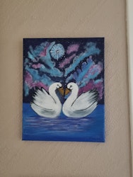 Galaxy Swans 24x30cm