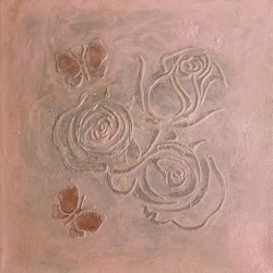 The Roses and  butterflies 20X20 cm