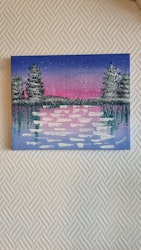 Pinetree in snow 30x24cm SÅLD