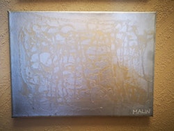 Abstrakt silver/guld SÅLD