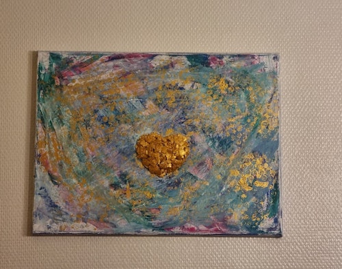Gyllene hjärtat växer fram 40x30cm