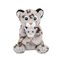 Snöleopard med Unge