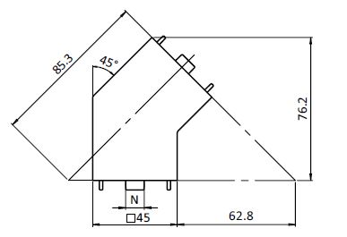 Vinkelförbindning 45x45x45 med fästdetaljer, för BSB profil,