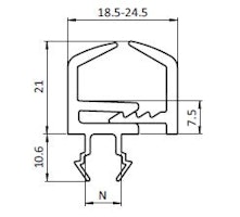 Glaslist 2-delad svart PP + TPE, HL=2m