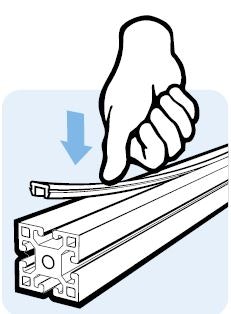 Täcklist aluminium för BSB profil med spår 8mm. HL=2m.