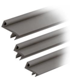 Karmlist grå PVC/TPE för BSB profil med T-spår 8mm HL=2m.