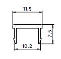 Täcklist svart PVC för BSB profil med T-spår 10mm HL=2m.