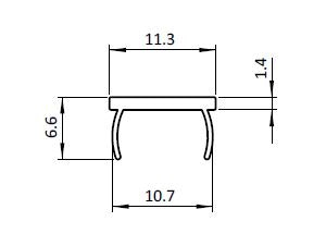 Täcklist aluminium för BSB profil med spår 10mm. HL=2m.