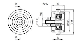 Rulle diameter 58mm för BSB profil med spår 10
