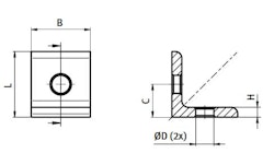 Vinkel, 30x30, Aluminium, exkl. infästningsmaterial