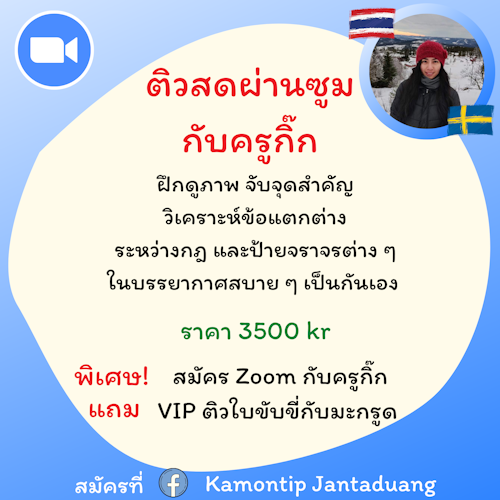 B. ติวสดผ่าน Zoom - VIP ใบขับขี่กับ ครูกิ๊ก