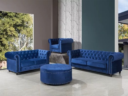 Chesterfield Velvet Sofagruppe 3+2+1