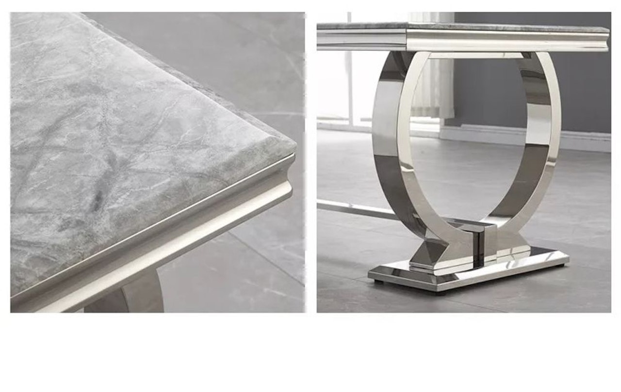 Miami Spisebord 200cm x 100cm Grå marmorplate