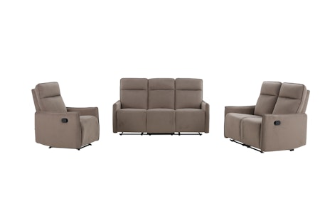 Dream Reclinersofa 3 + 2 + 1 Sett - Beige-brun