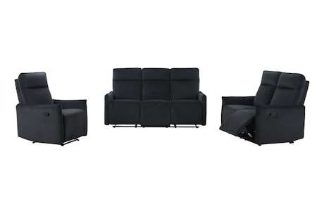 Dream Reclinersofa 3 + 2 + 1 Sett - Svart