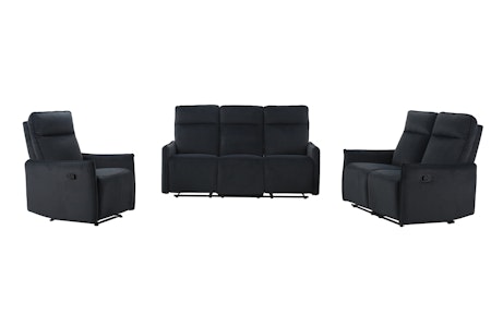 Dream Reclinersofa 3 + 2 + 1 Sett - Svart