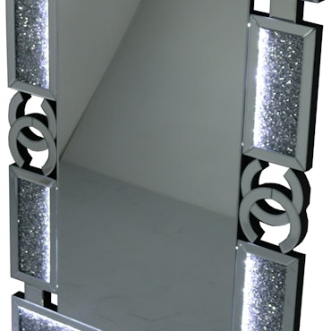 CC-formet designer Speil med LED-lys og diamanter - 120cm