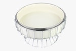 Gull/sølv Serveringsskål/snackskål m/holder i stål - Queens Porcelain