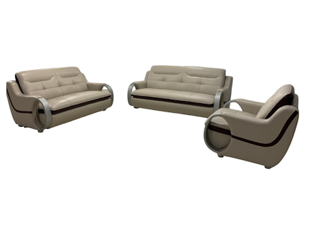 Maden Sofagruppe 3 + 2 + 1 - Beige/Brun
