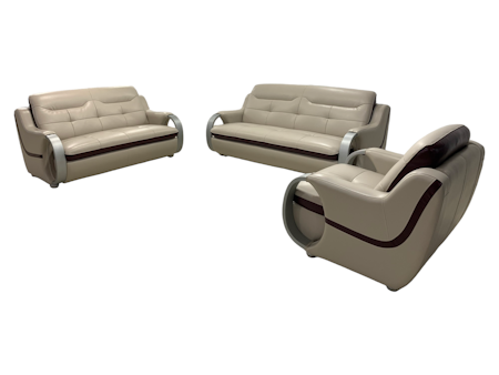 Maden Sofagruppe 3 + 2 + 1 - Beige/Brun
