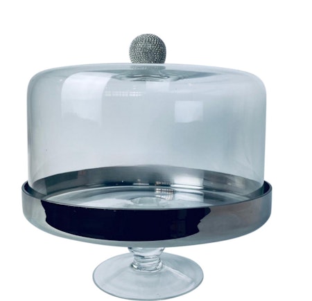 Bricard® kakefat med glasslokk (Ø) 29,5 cm, Sølv