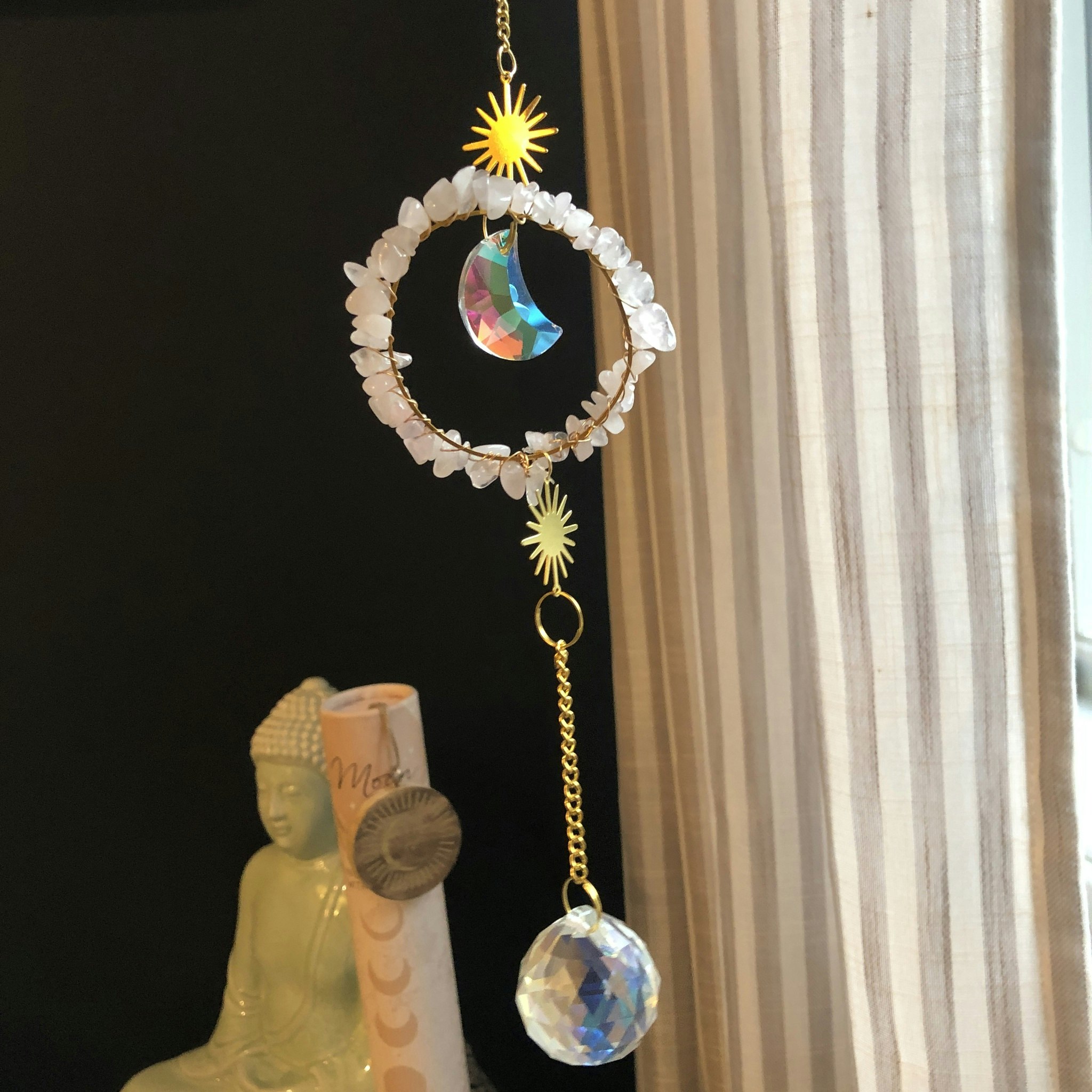 Solfanger med Krystallchips & Måne - Terra Krystaller