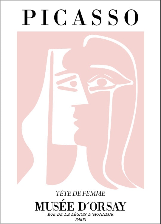 Tete de femme Picasso Pink Poster - Posters | Snygga posters för ditt hem | northly.se