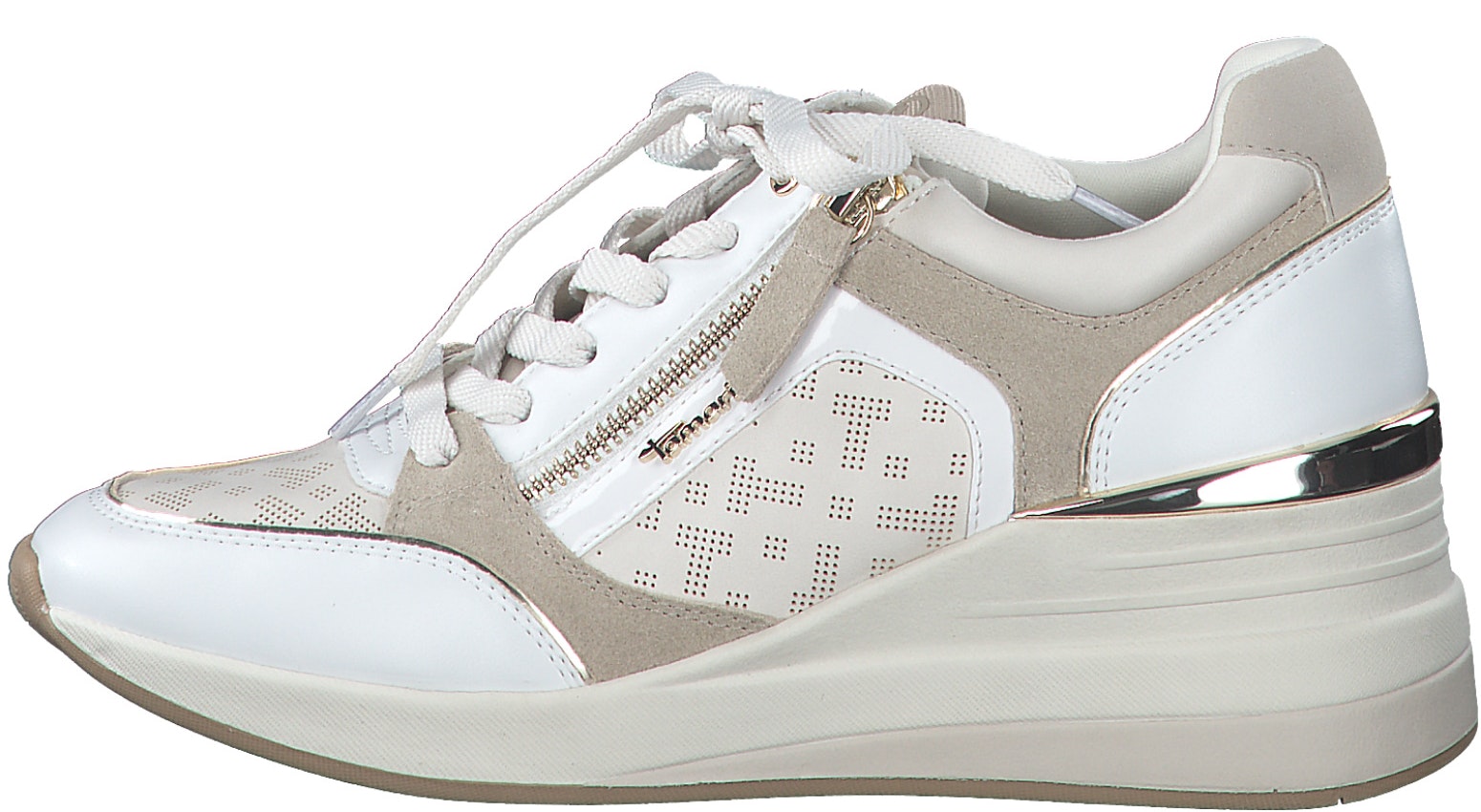 Tamaris Vit/Beige Sneaker - Trampolin - Köp skor online och i fysisk butik  hos oss!
