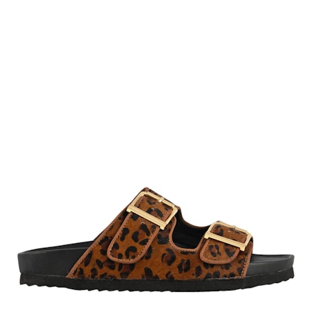 Leopard Sandal med Två Band