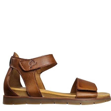Brun lädersandal med kardborre från Rosa Negra