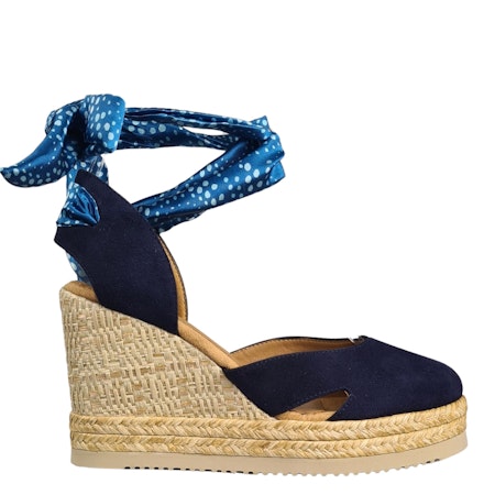 Unisa Marinblå espadrillo med knytband