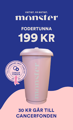 Monster fodertunna - Rosa bandet kampanj