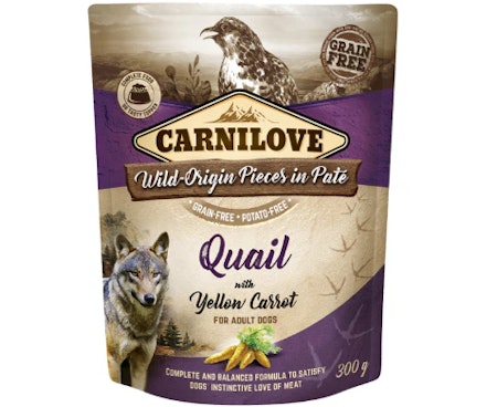 Carnilove Pouch paté Quail with yellow carrot 300g (-20%)